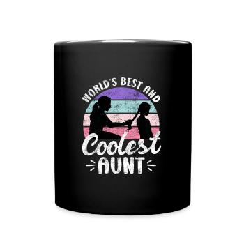 La tante la plus cool et la meilleure du monde Oncle Tante - Mug uni - noir - Devant