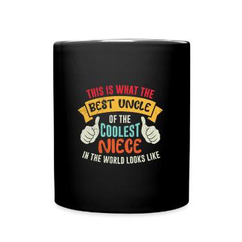 This is what the coolest niece's best uncle looks like - Full Colour Mug - black - Front