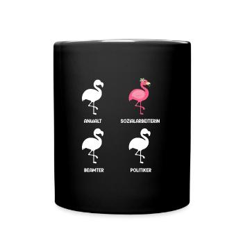 Flamingo lawyer civil servant politician social worker - Full Colour Mug - black - Front