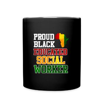 Africa Education I am a proud social worker - Full Colour Mug - black - Front