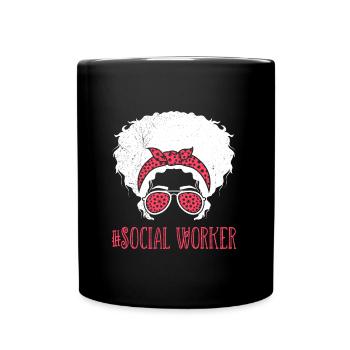 Sozialarbeiter Ich bin Sozialarbeiterin - Tasse einfarbig - Schwarz - Vorne