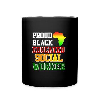 Africa Education I am a proud social worker - Full Colour Mug - black - Front