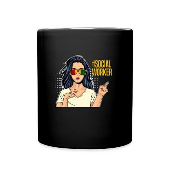 Africa I am a social worker - Full Colour Mug - black - Front