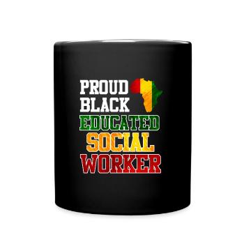 Africa Education I am a proud social worker - Full Colour Mug - black - Front