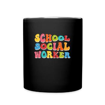 Supervisor at a school Social worker - Full Colour Mug - black - Front
