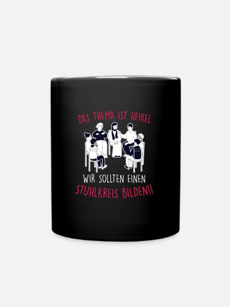 Soziale Arbeit Stuhlkreis Gruppe Sozialarbeiter - Tasse einfarbig - Schwarz