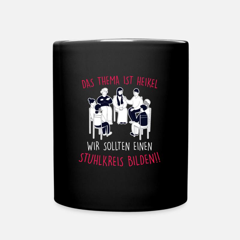 Soziale Arbeit Stuhlkreis Gruppe Sozialarbeiter - Tasse einfarbig - Schwarz
