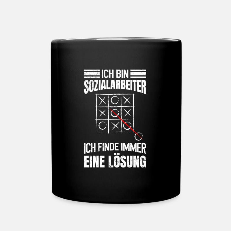 Ich finde immer eine Lösung ich bin Sozialarbeiter - Tasse einfarbig - Schwarz