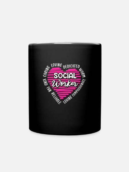 Definition einer Betreuerin Sozialarbeiterin - Tasse einfarbig - Schwarz