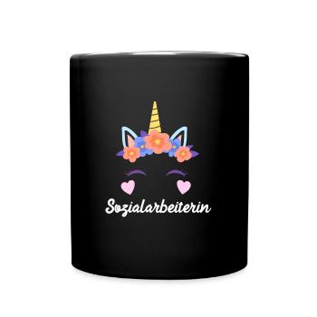 Ich bin einzigartig ich bin Sozialarbeiterin - Tasse einfarbig - Schwarz - Vorne