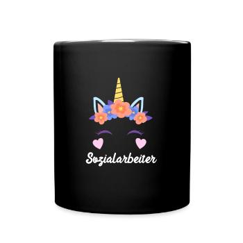 Ich bin einzigartig ich bin Sozialarbeiter - Tasse einfarbig - Schwarz - Vorne