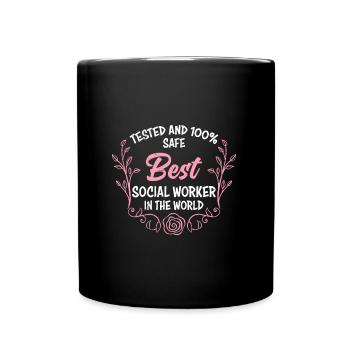 Getestet und sicher Ich bin Sozialarbeiterin - Tasse einfarbig - Schwarz - Vorne