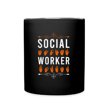 Sign language I am a social worker - Full Colour Mug - black - Front