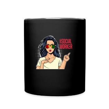 Africa I am a social worker - Full Colour Mug - black - Front