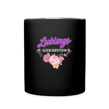 Sozialarbeiterin du bist die beste Betreuerin - Tasse einfarbig - Schwarz - Vorne