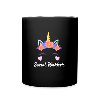 Je suis unique Je suis un travailleur social - Mug uni - noir - Devant