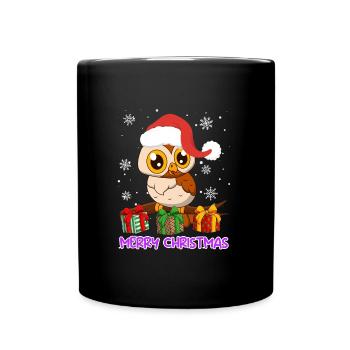 Joyeux Noël Hibou Noël - Mug uni - noir - Devant