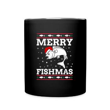 Laid Noël Pêcheur Poisson Pêcheur Noël - Mug uni - noir - Devant