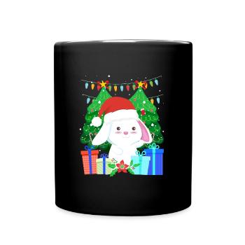 Niedlicher Haase Tannenbaum Weihnachten - Tasse einfarbig - Schwarz - Vorne