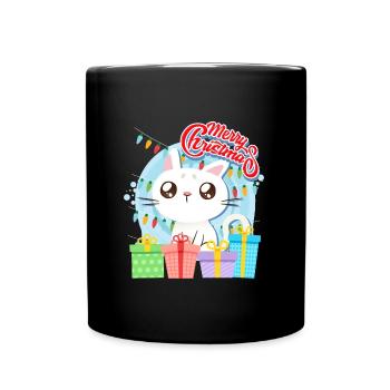 Merry Catmas Cats Children - Full Colour Mug - black - Front