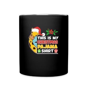 Chemise de Noël Girafe Moche Noël - Mug uni - noir - Devant