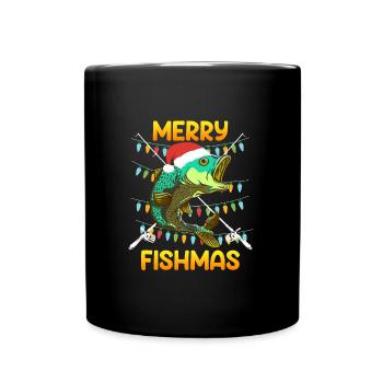 Pêcheur Noël Joyeux poisson Poisson - Mug uni - noir - Devant