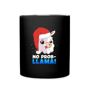 No Prob LLama Lampa Alpaca Christmas - Full Colour Mug - black - Front