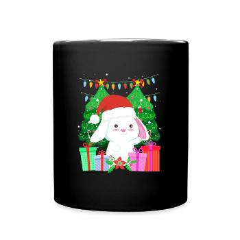 Niedlicher Haase Tannenbaum Weihnachten - Tasse einfarbig - Schwarz - Vorne