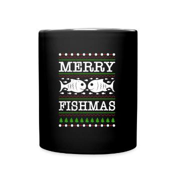 Laid Noël Pêcheur Poisson Pêcheur Noël - Mug uni - noir - Devant
