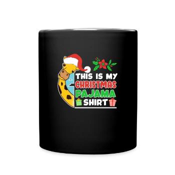 Chemise de Noël Girafe Moche Noël - Mug uni - noir - Devant