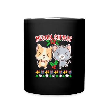 Meowy Catmas Cat Seater Chaton Chat Chat - Mug uni - noir - Devant