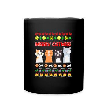 Miaou Noël moche Noël Weihnachten - Mug uni - noir - Devant