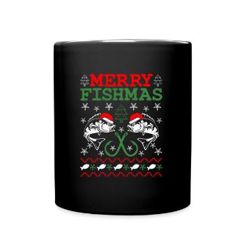 Laid Noël Pêcheur Poisson Pêcheur Noël - Mug uni - noir - Devant