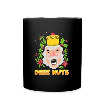 Deez Nuts Nutcracker Christmas Ugly Christmas - Full Colour Mug - black - Front