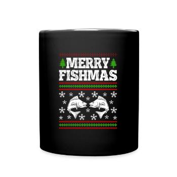 Joyeux pêcheur Angler Ange de Noël - Mug uni - noir - Devant