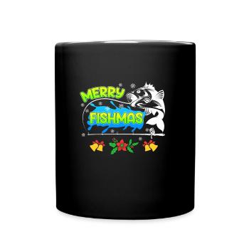 Pêcheur Noël Pêche Joyeux Poissons - Mug uni - noir - Devant