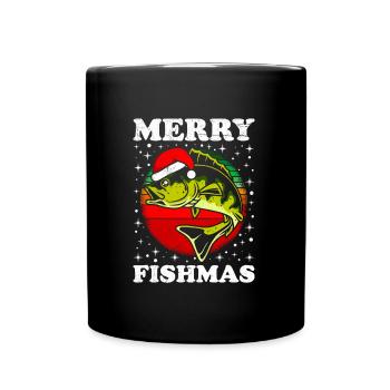 Joyeux pêcheur Angler Ange de Noël - Mug uni - noir - Devant