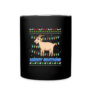 Joyeux Goatmas Chèvre Noël Noël moche - Mug uni - noir - Devant