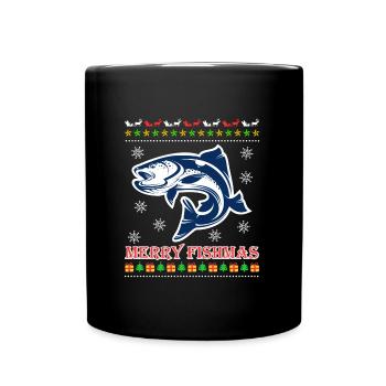 Ange Noël Joyeux Poissonnier Pêcheur - Mug uni - noir - Devant