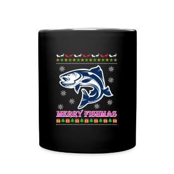 Ange Noël Joyeux Poissonnier Pêcheur - Mug uni - noir - Devant