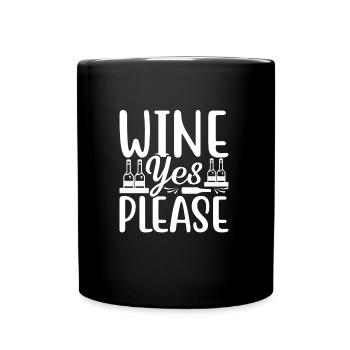 Vin Oui S’il vous plaît - Mug uni - noir - Devant