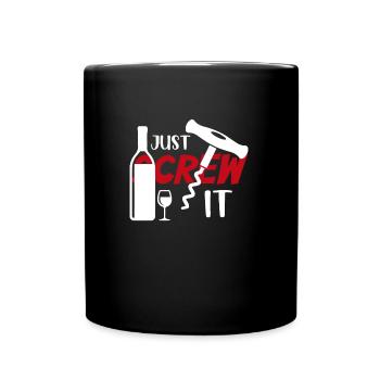 Ach schei* drauf Lieber Wein Screw it - Tasse einfarbig - Schwarz - Vorne