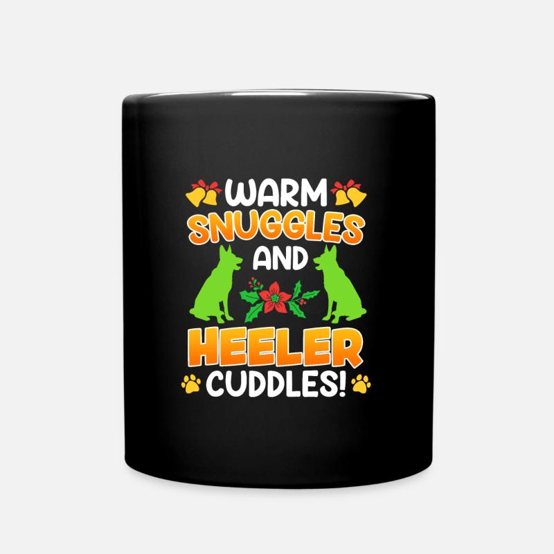 Australian Cattle Dog Warm Snuggles and Heeler - Full Colour Mug - black