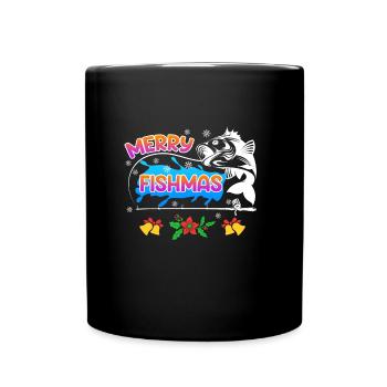 Pêcheur Noël Pêche Joyeux Poissons - Mug uni - noir - Devant
