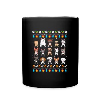 Ugly Christmas Dogs Dog Owners Christmas - Full Colour Mug - black - Front