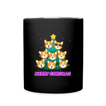 Joyeux Corgmas Chiens Noël Welsh Corgi - Mug uni - noir - Devant