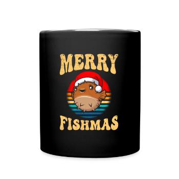 Merry Fishmas Angler Aquariophile Aquarium - Mug uni - noir - Devant