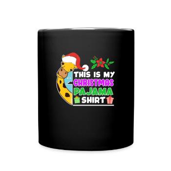 Chemise de Noël Girafe Moche Noël - Mug uni - noir - Devant