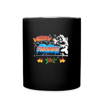 Pêcheur Noël Pêche Joyeux Poissons - Mug uni - noir - Devant