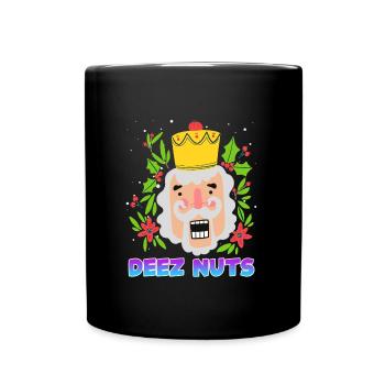 Deez Nuts Nutcracker Christmas Ugly Christmas - Full Colour Mug - black - Front